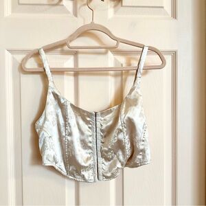 Cream LA Hearts crop top